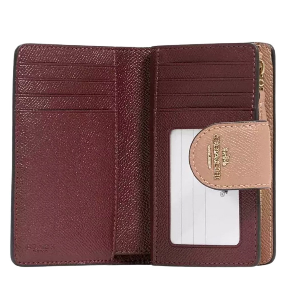 Coach Medium Corner Zip Wallet Gold/Taupe Color - Picture 3 of 5